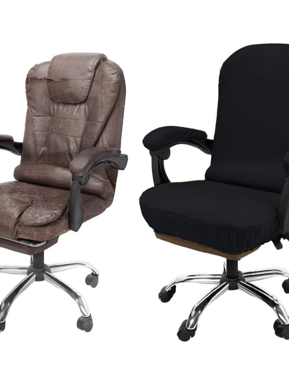 Office Chair Cover with Armrest Covers, Large, Black